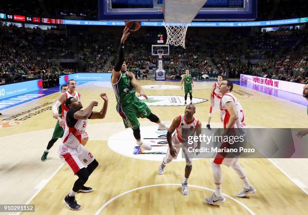 Ray McCallum, #3 of Unicaja Malaga in action during the 2017/2018 Turkish Airlines EuroLeague Regular Season Round 20 game between Unicaja Malaga and...