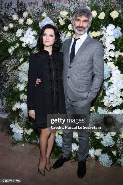 Francois Vincentelli and his wife attend the 16th Sidaction as part of Paris Fashion Week on January 25, 2018 in Paris, France.