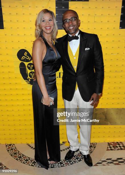 Erica Jones and Executive Vice President of Warner Music Group Kevin Liles attend the 10th annual New Yorkers for Children fall gala at Cipriani 42nd...