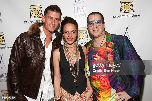 Singers Donnie Klang, Alex Young and designer Noah G Pop attend Project Sunshine's John Legend performance at Nikki Beach on September 22, 2009 in...