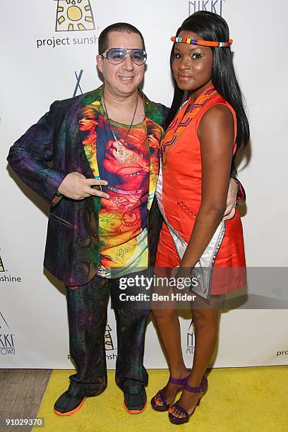 Designer Noah G Pop and Miss Africa Nyasha Zimucha attend Project Sunshine's John Legend performance at Nikki Beach on September 22, 2009 in New York...