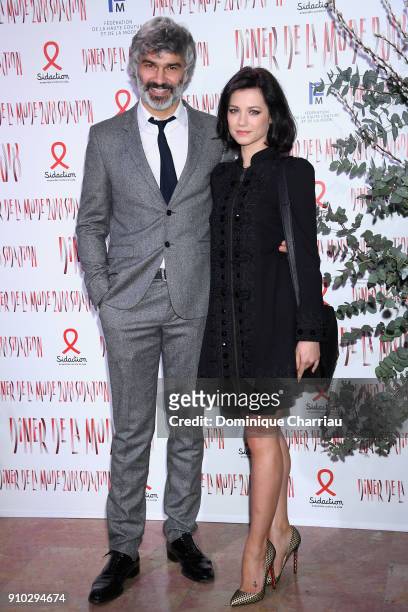 François Vincentelli and Alice Dufour attend the 16th Sidaction as part of Paris Fashion Week on January 25, 2018 in Paris, France.