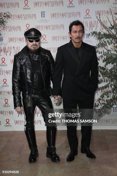 Architect Peter Marino poses upon arriving to the Diner de la Mode fundraiser dinner, to benefit the French anti-AIDS association Sidaction, on...