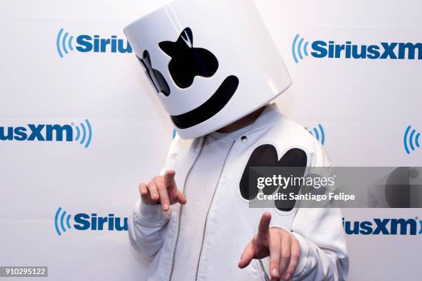 Marshmello visits SiriusXM Studios on January 25, 2018 in New York City.