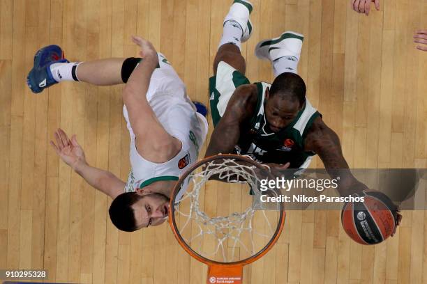 James Gist, #14 of Panathinaikos Superfoods Athens in action during the 2017/2018 Turkish Airlines EuroLeague Regular Season Round 20 game between...