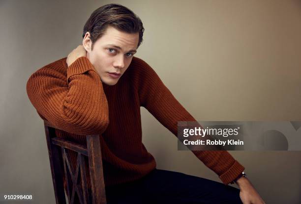 Bill Skarsgard from 'Assassination Nation' poses for a portrait at the YouTube x Getty Images Portrait Studio at 2018 Sundance Film Festival on...