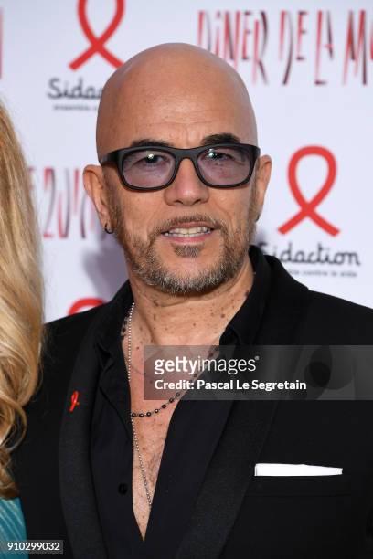 Pascal Obispo attends the 16th Sidaction as part of Paris Fashion Week on January 25, 2018 in Paris, France.