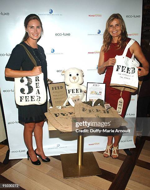 Lauren Bush and Mariel Hemingway attend the Eco-Luxe brand kick off at the Rouge Tomate on September 22, 2009 in New York City.