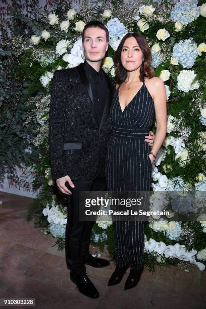 Keren Ann and a guest attend the 16th Sidaction as part of Paris Fashion Week on January 25, 2018 in Paris, France.