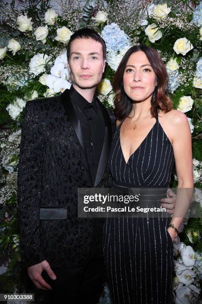 Keren Ann and a guest attend the 16th Sidaction as part of Paris Fashion Week on January 25, 2018 in Paris, France.