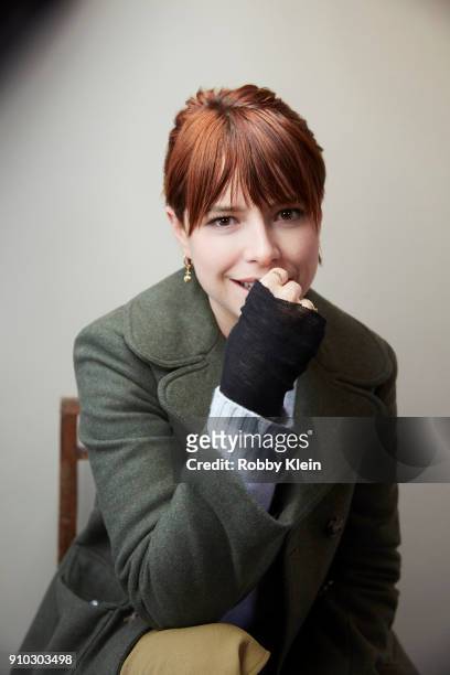 Jessie Buckley from the film 'Beast' pose for a portrait in the YouTube x Getty Images Portrait Studio at 2018 Sundance Film Festival on January 20,...
