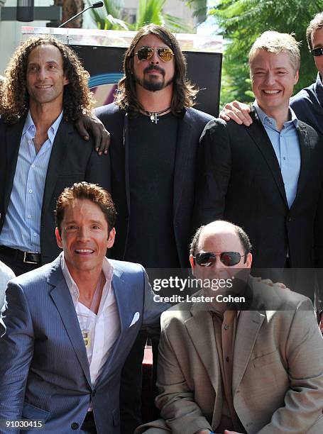 Kenny G, Dave Grohl, Chris Botti; Dave Koz and Jason Alexander are seen at the ceremony honoring Koz with a star on the Hollywood Walk Of Fame on...