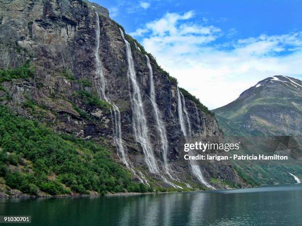 seven sisters waterfall - geiranger stock-fotos und bilder