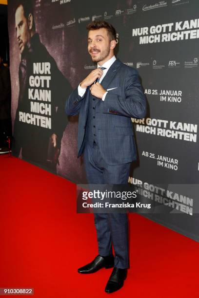 Edin Hasanovic attends the 'Nur Gott kann mich richten' Screening at Cubix Alexanderplatz on January 25, 2018 in Berlin, Germany.