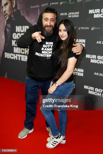 Kida Khodr Ramadan and his daughter Ayda attend the 'Nur Gott kann mich richten' Screening at Cubix Alexanderplatz on January 25, 2018 in Berlin,...