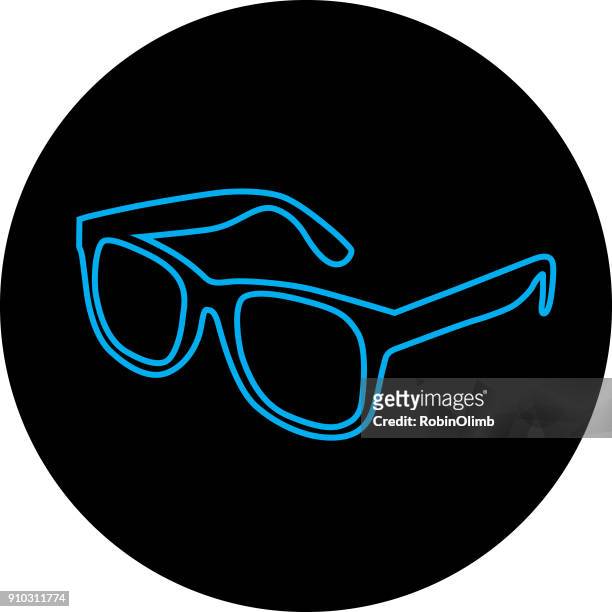 blue line eyeglasses icon - horn rimmed glasses stock illustrations stock illustrations