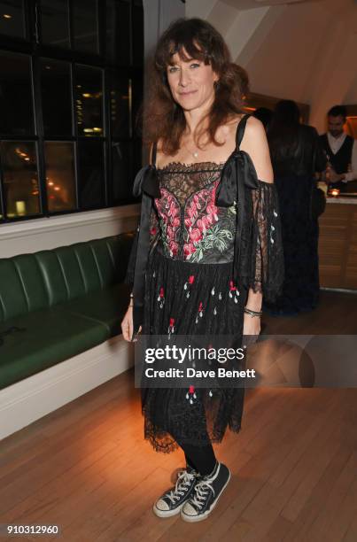 Leah Wood attends the launch of Teresa Tarmey's new 'at home facial system' at Mortimer House, sponsored by CIROC, on January 25, 2018 in London,...