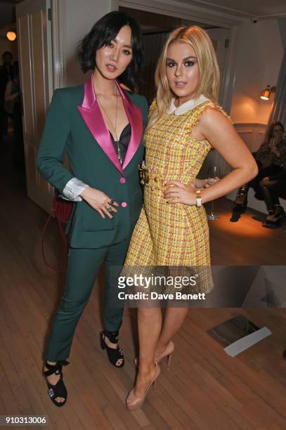 Betty Bachz and Tallia Storm attend the launch of Teresa Tarmey's new 'at home facial system' at Mortimer House, sponsored by CIROC, on January 25,...