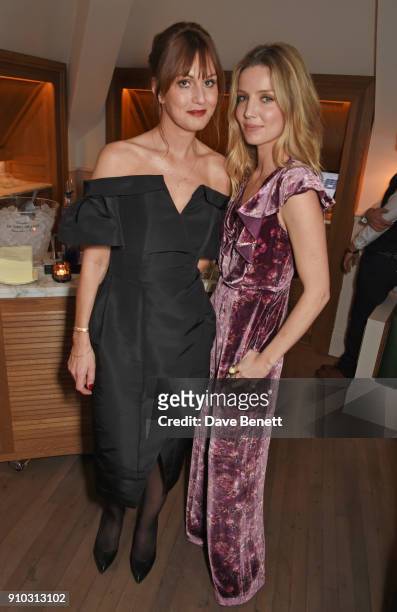 Teresa Tarmey and Annabelle Wallis attend the launch of Teresa Tarmey's new 'at home facial system' at Mortimer House, sponsored by CIROC, on January...