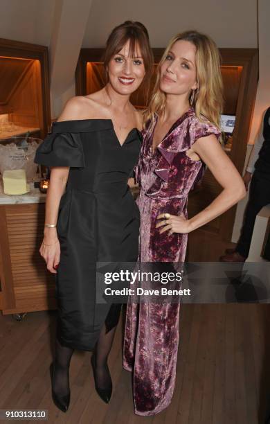 Teresa Tarmey and Annabelle Wallis attend the launch of Teresa Tarmey's new 'at home facial system' at Mortimer House, sponsored by CIROC, on January...