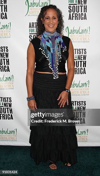 Actress Gina Belafonte attends the Artists for a New South Africia 20th anniversary celebration at The Wiltern on September 22, 2009 in Los Angeles,...