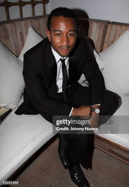 John Legend attends Project Sunshine's Feel the HEAT of Fashion, Art and Music at Nikki Beach on September 22, 2009 in New York City.