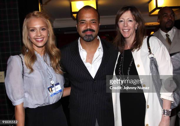 Jessica Alba, Jeffrey Wright and Jane Rosenthal attend the Taia Peace Foundation Fundraiser at the Sheraton New York Hotel & Towers on September 22,...