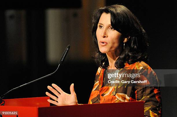 Commissioner, Mayor's Office of Film, Theatre and Broadcasting, Katherine Oliver, attends CBS's Late Show Writer's Room during the 2009 New York...