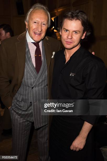 Harold Tillman and Christopher Kane attend the Burns Night Gathering hosted by Christopher Kane at the The London EDITION's Punch Room with Copper...