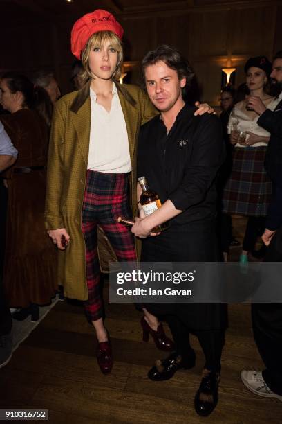 Edie Cambell and Christopher Kane attends the Burns Night Gathering hosted by Christopher Kane at the The London EDITION's Punch Room with Copper Dog...