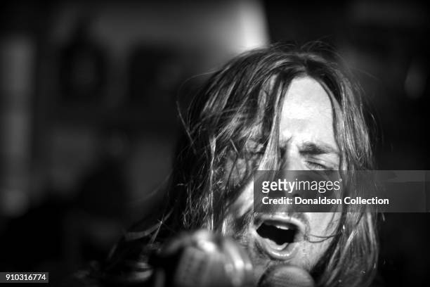Lukas Nelson of the rock and roll band "Lukas Nelson and the Promise of the Real" performs onstage at a houseparty on November 29, 2013 in Topanga,...