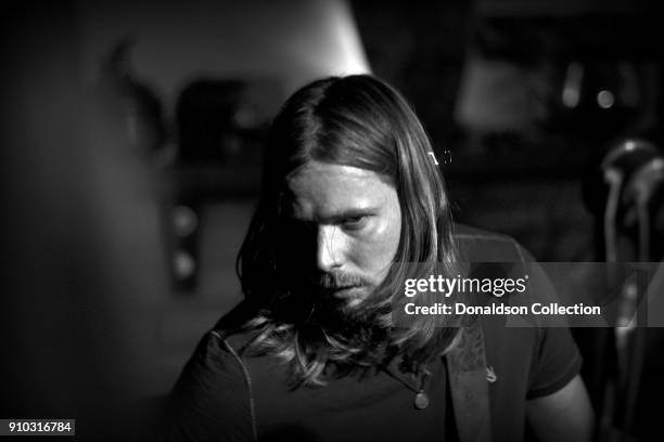 Lukas Nelson of the rock and roll band "Lukas Nelson and the Promise of the Real" performs onstage at a houseparty on November 29, 2013 in Topanga,...