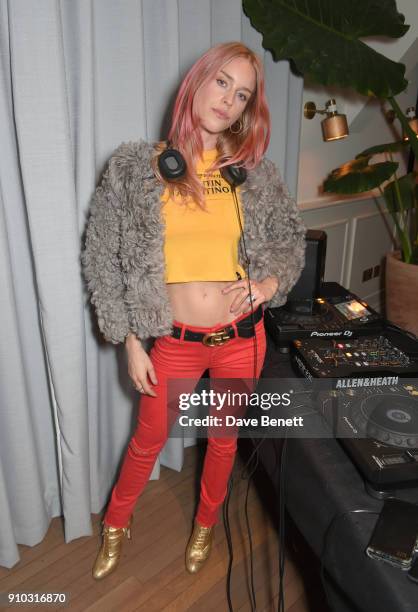 Mary Charteris attends the launch of Teresa Tarmey's new 'at home facial system' at Mortimer House, sponsored by CIROC, on January 25, 2018 in...