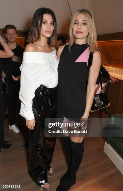 Katie Keight and Sophie Ball attend the launch of Teresa Tarmey's new 'at home facial system' at Mortimer House, sponsored by CIROC, on January 25,...