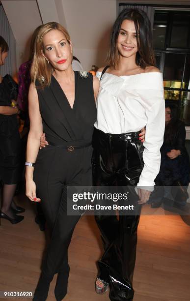 Laura Pradelska and Katie Keight attend the launch of Teresa Tarmey's new 'at home facial system' at Mortimer House, sponsored by CIROC, on January...