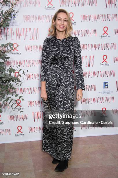 Alexandra Golovanoff attends the 16th Sidaction as part of Paris Fashion Week on January 25, 2018 in Paris, France.