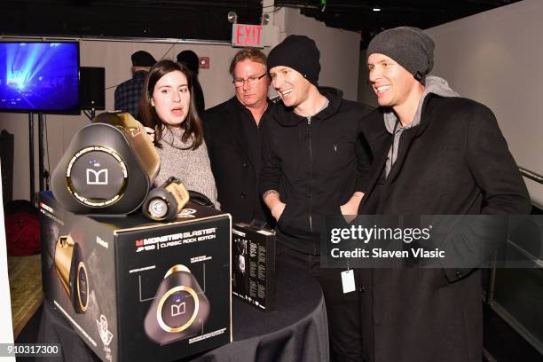 Tim Hanseroth and Phil Hanseroth with Monster in the gifting lounge at the 60th Annual GRAMMY Awards MusiCares Person Of The Year at Radio City Music...