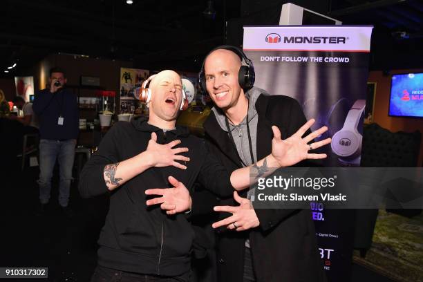 Tim Hanseroth and Phil Hanseroth with Monster in the gifting lounge at the 60th Annual GRAMMY Awards MusiCares Person Of The Year at Radio City Music...