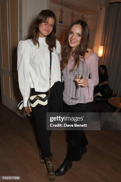 Sophie-Rose Harper and Kristy Buglass attend the launch of Teresa Tarmey's new 'at home facial system' at Mortimer House, sponsored by CIROC, on...