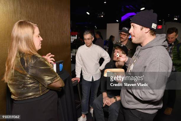 Kyle O'Quin, John Gourley, Eric Howk and Zach Carothers at the gifting lounge at the 60th Annual GRAMMY Awards MusiCares Person Of The Year at Radio...