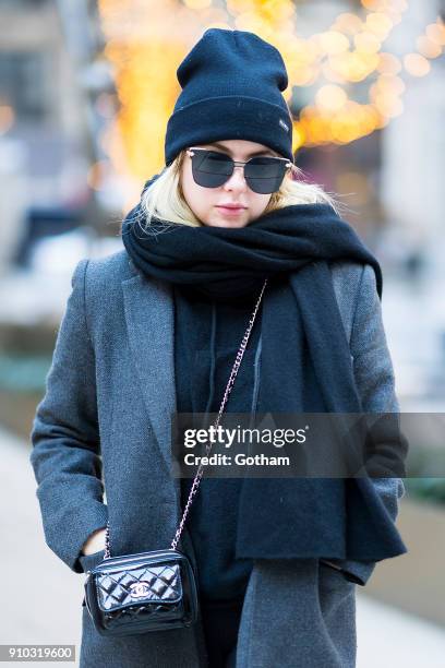 Ashley Benson is seen wearing Prive Revaux sunglasses in Tribeca on January 25, 2018 in New York City.