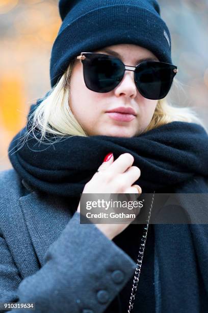 Ashley Benson is seen wearing Prive Revaux sunglasses in Tribeca on January 25, 2018 in New York City.