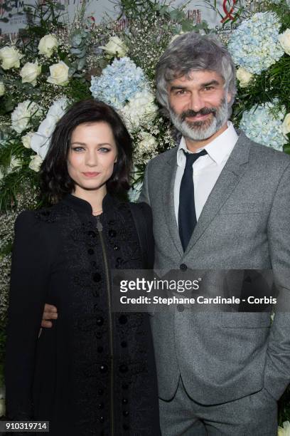 Alice Dufour and Francois Vincentelli attends the 16th Sidaction as part of Paris Fashion Week on January 25, 2018 in Paris, France.