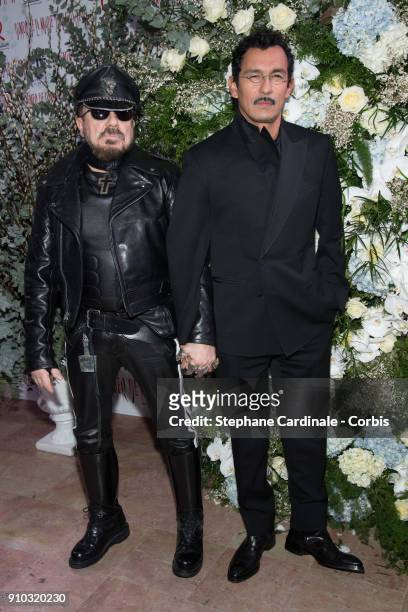 Peter Marino and Haider Ackermann attend the 16th Sidaction as part of Paris Fashion Week on January 25, 2018 in Paris, France.