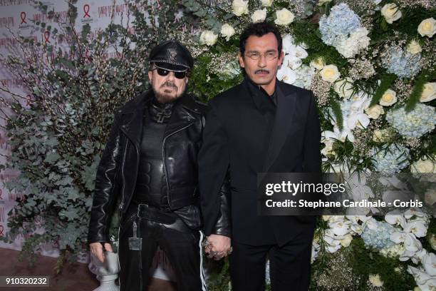 Peter Marino and Haider Ackermann attend the 16th Sidaction as part of Paris Fashion Week on January 25, 2018 in Paris, France.