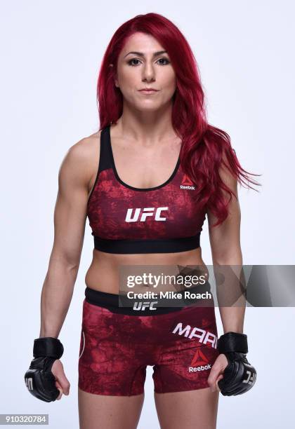 Randa Markos of Iraq poses for a portrait during a UFC photo session on January 24, 2018 in Charlotte, North Carolina.