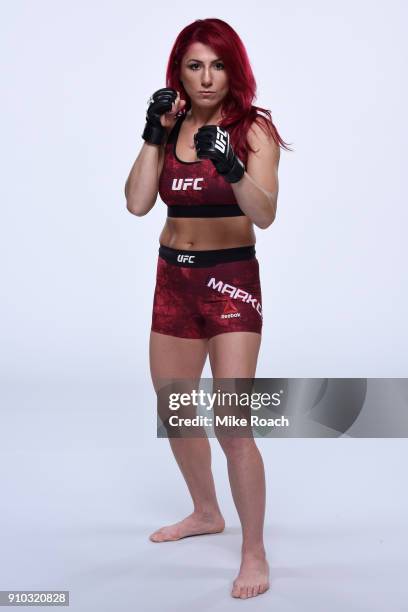 Randa Markos of Iraq poses for a portrait during a UFC photo session on January 24, 2018 in Charlotte, North Carolina.