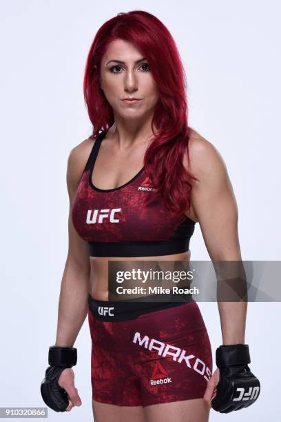 Randa Markos of Iraq poses for a portrait during a UFC photo session on January 24, 2018 in Charlotte, North Carolina.