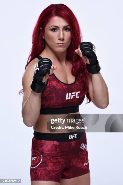 Randa Markos of Iraq poses for a portrait during a UFC photo session on January 24, 2018 in Charlotte, North Carolina.