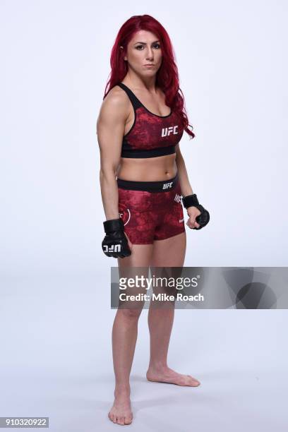 Randa Markos of Iraq poses for a portrait during a UFC photo session on January 24, 2018 in Charlotte, North Carolina.
